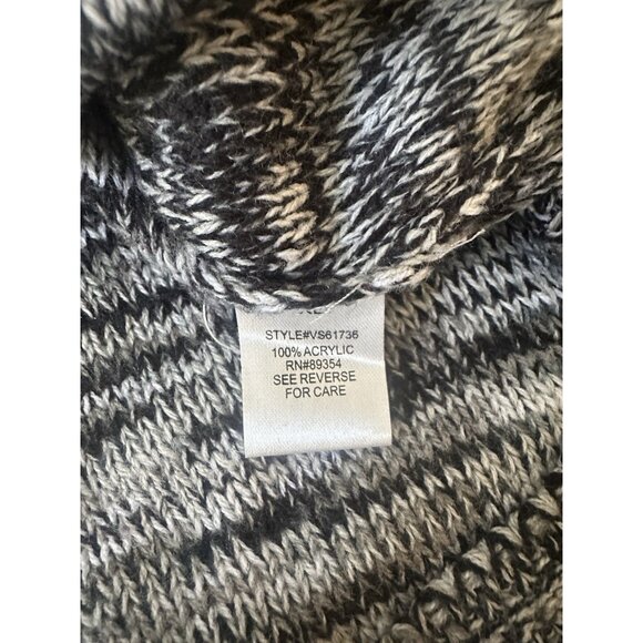 ADRIENNE VITTADINI Womens Long sleeve Black Gray Cable Knit Pullover Sweater XL - Picture 7 of 7